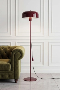 Marella Tek Ayaklı Bordo Metal Modern Lambader Salon & Oturma Odası & Yatak Odası